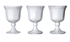 milk glass goblets