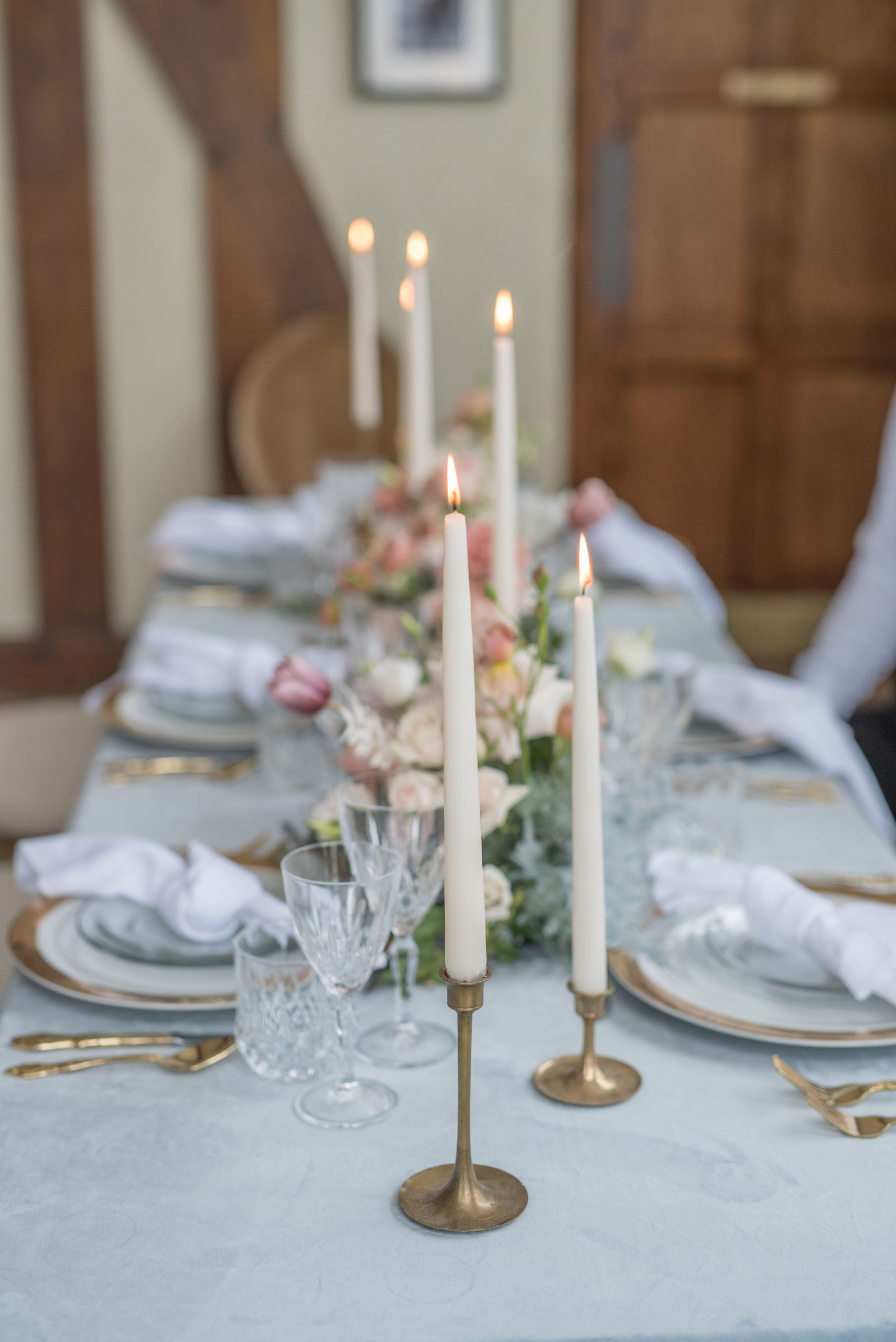 Mismatched Medium Brass Candlesticks - Violet Vintage Rental