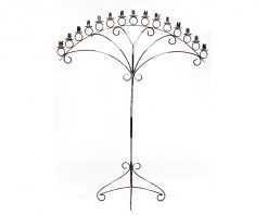 distressed gold and white Victoria Floor Candelabra