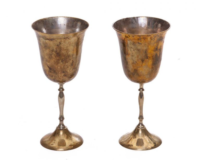 Brass Metal Goblets Violet Vintage Rentals