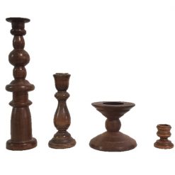 Mismatched Wooden Candlesticks