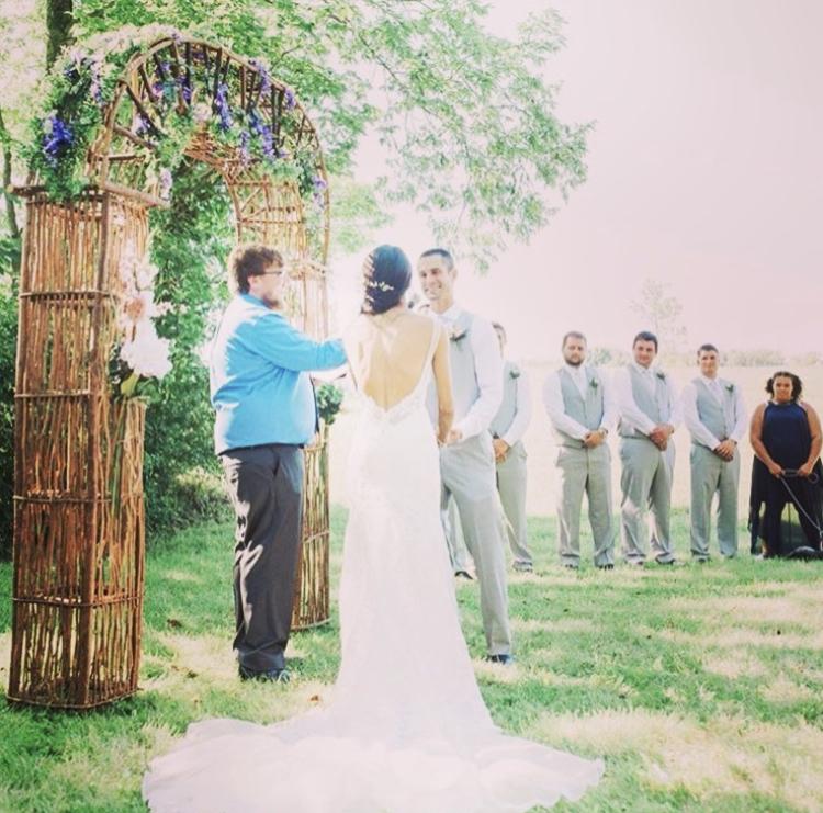 wooden twig and vine arch