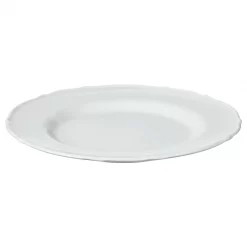 White porcelain plates with scalloped edges