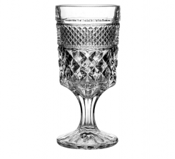 Clear cut glass water goblet