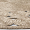 Round natural jute rug with braided circles