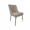 Gray armless chair with gold legs