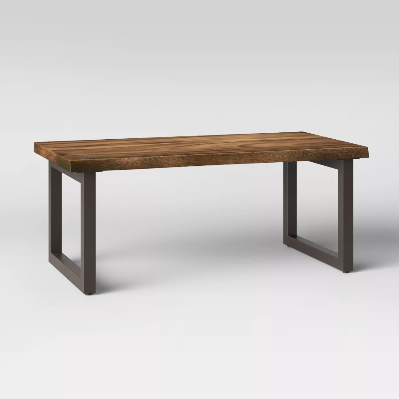 Wood top coffee table with metal legs deals