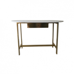 Marble topped desk / consel table with gold legs