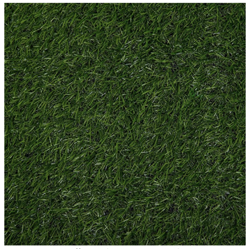 full square of fake green grass rug