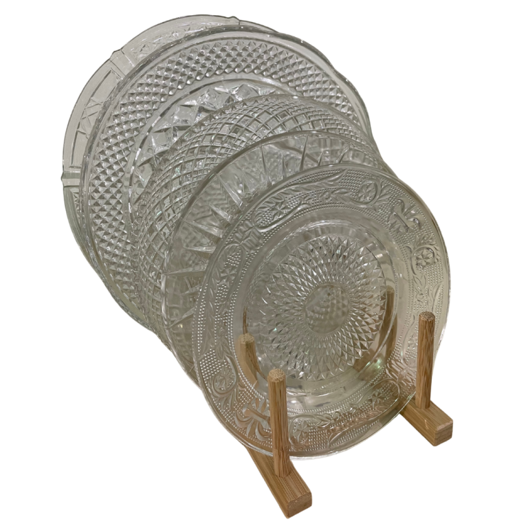 Rent our Cut Glass Plates Violet Vintage Rentals Indy, IN