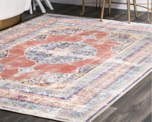 Orange Indoor Distressed/Overdyed Vintage Area Rug