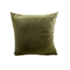 Olive green velvet square pillow