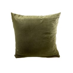 Olive green velvet square pillow