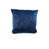 Navy blue square pillow with velvet fabric that features soft lines