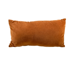 Solid Burnt orange rectangular pillow in velvet