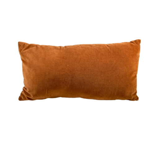Solid Burnt orange rectangular pillow in velvet