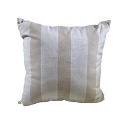 Square pillow with cream and tan alternating stripes