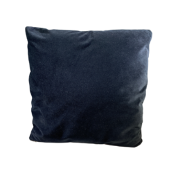 Solid black velvet square pillow
