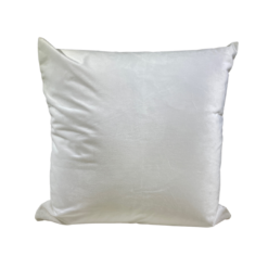 Bright white square velvet pillow
