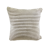 Soft square pillow in cream. Stripes in the fabric