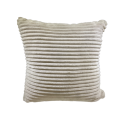 Soft square pillow in cream. Stripes in the fabric