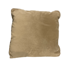 Square light brown velvet pillow