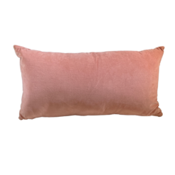 solid salmon Pink rectangular pillow with velvet fabric