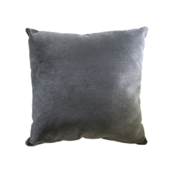 Square velvet pillow in solid gray