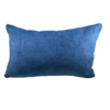 Solid blue velvet rectangular pillow