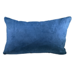 Solid blue velvet rectangular pillow