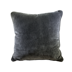 Dark gray velvet square pillow