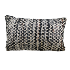 Rectangular pillow with black, gray, and white bold flecks