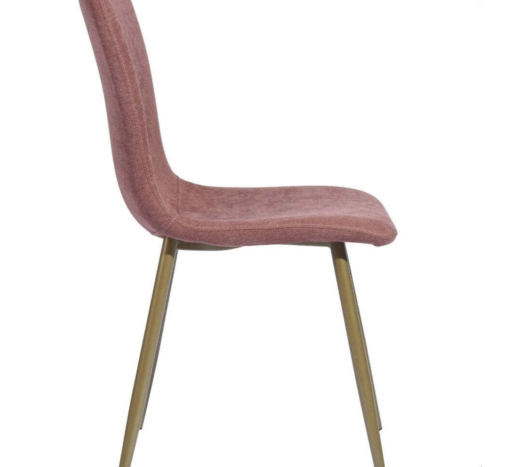 Side view of textured dusty pink accent chair