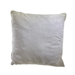 Light gray square velvet pillow