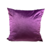 Bright purple velvet square pillow.