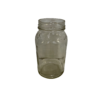 Glass jar with wide mouth and clear background