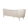 Back view of curvy velvet MCM sofa