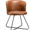 round brown barrel chair
