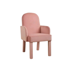 Siena Chair Rental Indianapolis. Soft pink velvet armchair with round edges and velvet legs