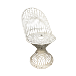White fiberglass mid-century chair