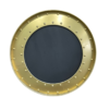 Round thick gold frame with black chalkboard in the middle