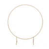 Simple thin gold circle on legs. Stands 6.5 feet tall and 6 feet wide.