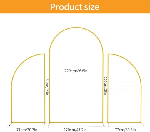 Dimensions of the set of 3 arch backdrops