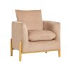 Side view of the Dune Chair highlighting the ergonomic design and natural wooden legs.