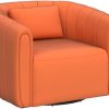 Tangerine Twist Chair - Orange Swivel Armchair Front View