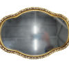 Gold, scalloped trim mirror tray.