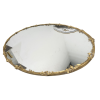 Mirror tray with thin gold trim.