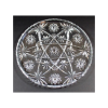 Round, crystal serving platter.