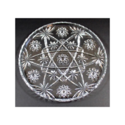 Round, crystal serving platter.