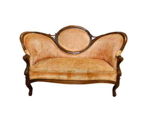 Peachy/Coral settee.
